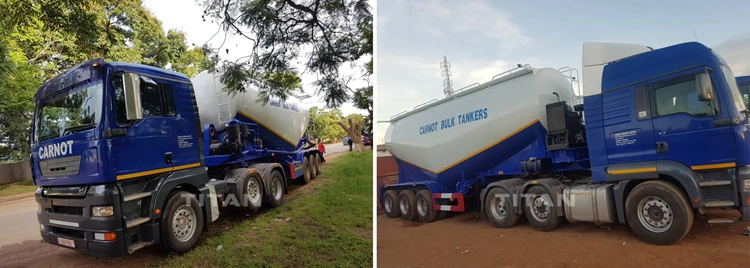 40cbm Unloading Dry Bulk Tanker Trailer for Sale in Ghana